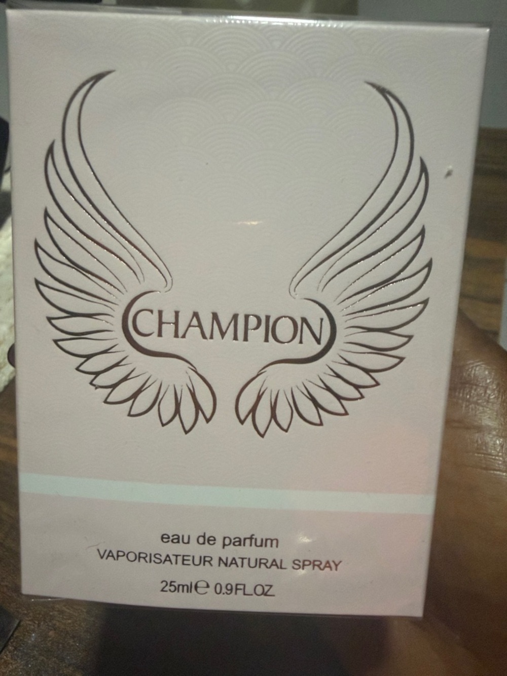 Champion Pink and Gold Wing Logo Eau de Parfum Box